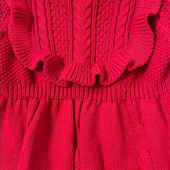 Cynthia Rowley Red Ruffle Bishop Sleeve Sweater Dress - Picture 3 of 8